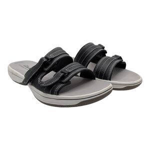 Clarks Cloudsteppers Sport Slide Sandals Breeze Piper Black Women's Size 6 Beach